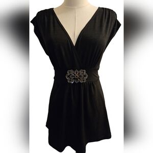 EUC 'W Wrapper Y2K Black Blouse